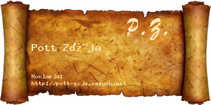 Pott Zója névjegykártya